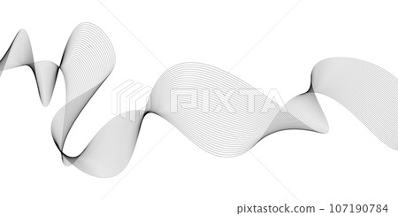 black and white wavy stripes background. Vector illustration 107190784