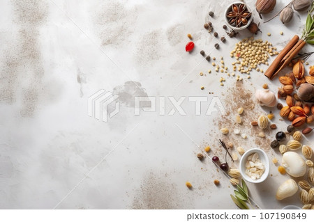White Marble Tabletop Texture Background, Gray Textured Tablecloth, Abstract Generative AI Illustration White Marble Tabletop Texture Background, Gray Textured Tablecloth, Abstract Generative AI Illustration 107190849