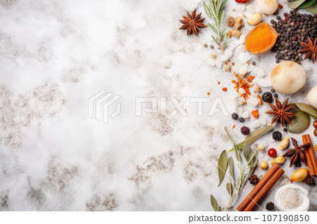 White Marble Tabletop Texture Background, Gray Textured Tablecloth, Abstract Generative AI Illustration White Marble Tabletop Texture Background, Gray Textured Tablecloth, Abstract Generative AI Illustration 107190850