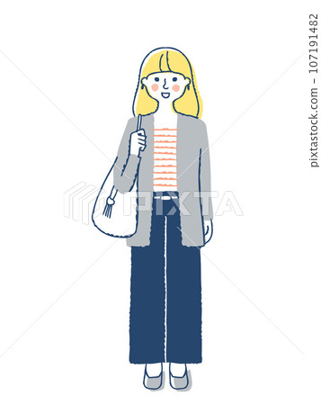 Smiling young woman whole body F-18 107191482