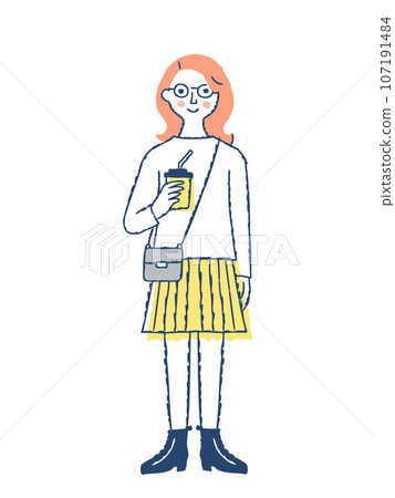 Smiling young woman whole body f-16 107191484
