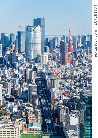 "Tokyo" Cityscape and cityscape in the direction of Roppongi seen from Shibuya Sky 107191674