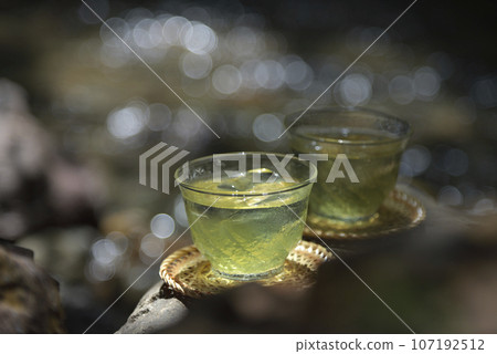 mountain stream and green tea mountain stream and green tea 107192512
