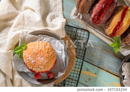 Portuguese fried dough with sugar Portuguese fried dough with sugar 107193204
