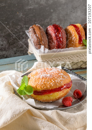 Portuguese fried dough with sugar 107193207
