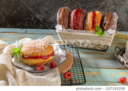 Portuguese fried dough with sugar Portuguese fried dough with sugar 107193209