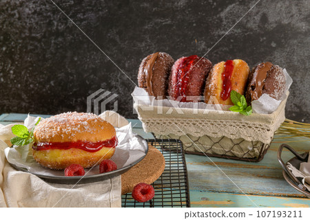 Portuguese fried dough with sugar 107193211