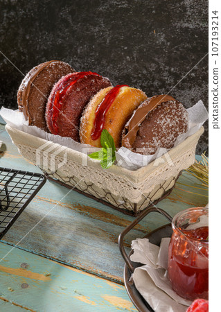 Portuguese fried dough with sugar Portuguese fried dough with sugar 107193214