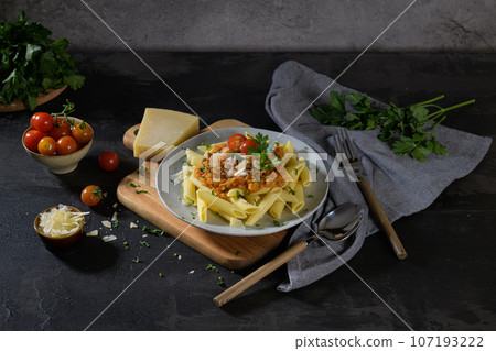 Vegetarian lentil Bolognese 107193222