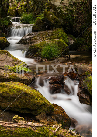Beautiful water stream in Gresso river Portugal 107193322