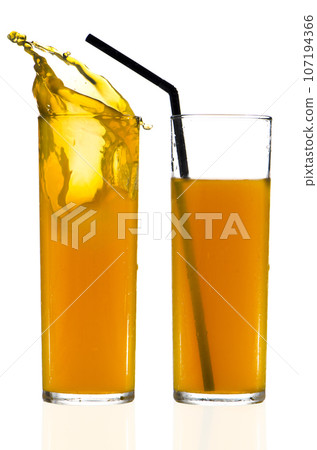 Two cups of orange juice 107194366