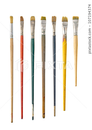 Used art brushes 107194374
