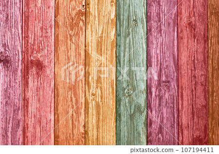Color wooden wall 107194411