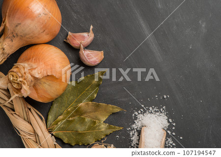 Onions and garlic Onions and garlic 107194547