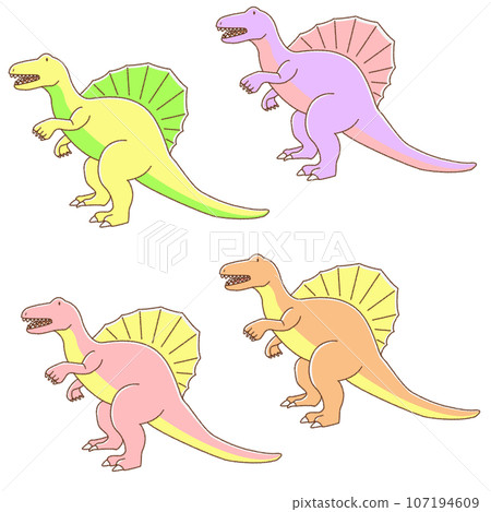 Spinosaurus pastel color set - Stock Illustration [107194609] - PIXTA