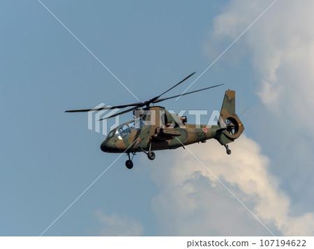 Ground Self-Defense Force OH-1 flying over Yao Airport 107194622