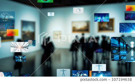 觀看展覽和數字內容的人 107194638