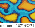 Colorful vibrant wavy pattern.3d illustration. 107195271