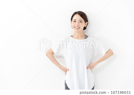healthy middle-aged woman healthy middle-aged woman 107196031