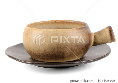 Rustic clay pot 107196596
