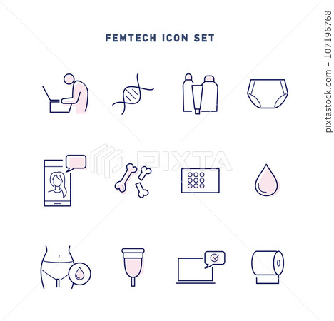 femtech icon set 107196768