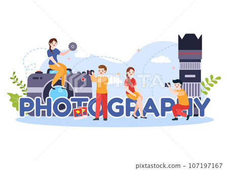 Photography Vector Illustration with Camera and Equipment to Capture Travel, Tourism, Adventure and Memories in a Flat Cartoon Background Design Photography Vector Illustration with Camera and Equipment to Capture Travel, Tourism, Adventure and Memories in a Flat Cartoon Background Design 107197167