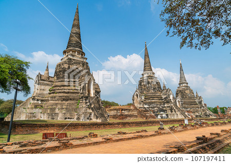 Wat Phra Sri Sanphet Temple in the precinct of Sukhothai Historical Park, a UNESCO World Heritage Site in Thailand 107197411