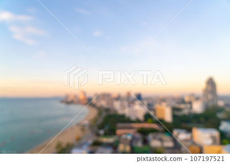 abstract blur Pattaya city skyline view in Thailand abstract blur Pattaya city skyline view in Thailand 107197521