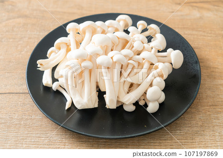 white beech mushroom or white reishi mushroom 107197869