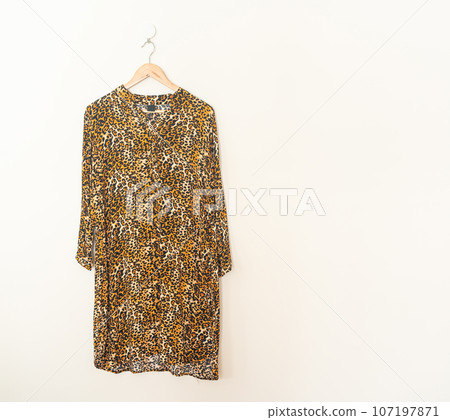 beautiful leopard print shirt hanging on wall beautiful leopard print shirt hanging on wall 107197871
