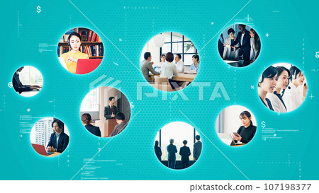 Various business scenes and data networks Digital transformation 107198377