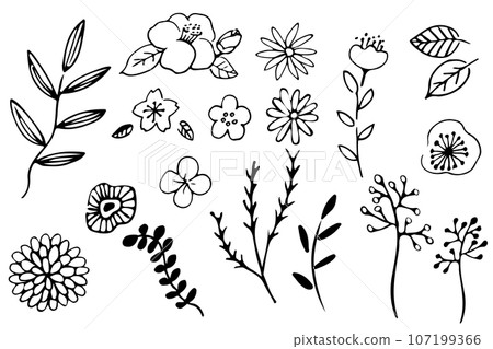 簡單手繪植物花卉插畫集(線描) 簡單手繪植物花卉插畫集(線描) 107199366