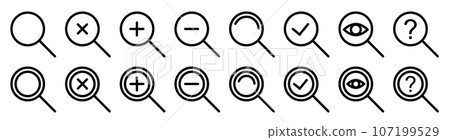 Mushimegane icon set Mushimegane icon set 107199529