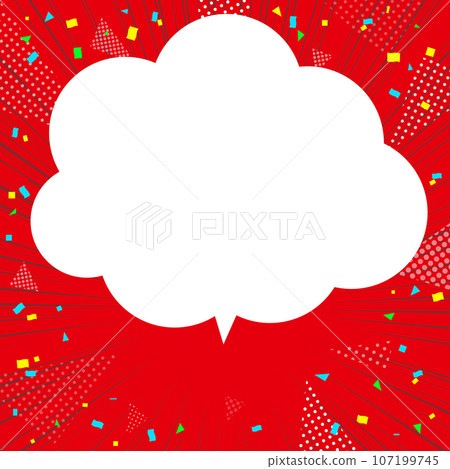 Background material Pop speech bubble campaign background Attention Confetti Red 107199745