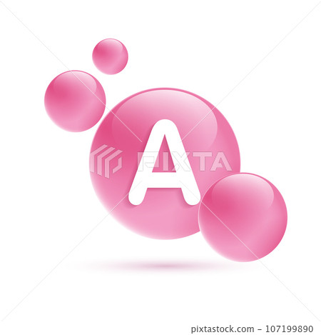 Drop water vitamin A pink and structure. vitamin solution complex with chemical formula from nature. beauty treatment nutrition skin care design. medical and scientific concepts for cosmetic. vector. Drop water vitamin A pink and structure. vitamin solution complex with chemical formula from nature. beauty treatment nutrition skin care design. medical and scientific concepts for cosmetic. vector. 107199890