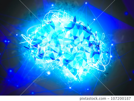 3d illustration of abstract artificial intelligence glowing blue in science and technology concept 3d illustration of abstract artificial intelligence glowing blue in science and technology concept 107200187