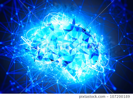 3d illustration of abstract artificial intelligence glowing blue in science and technology concept 3d illustration of abstract artificial intelligence glowing blue in science and technology concept 107200189