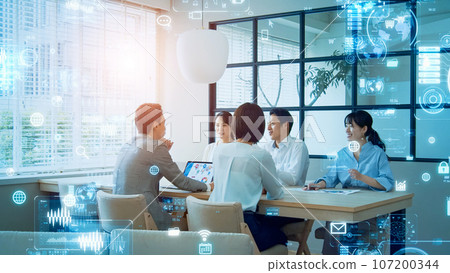 People meeting and data analysis 107200344