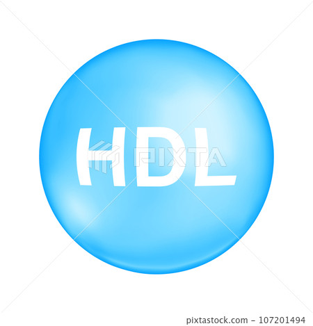 HDL cholesterol type. Good cholesterin. High density lipoprotein icon isolated on white background. Medical infographic element. Vector illustration 107201494