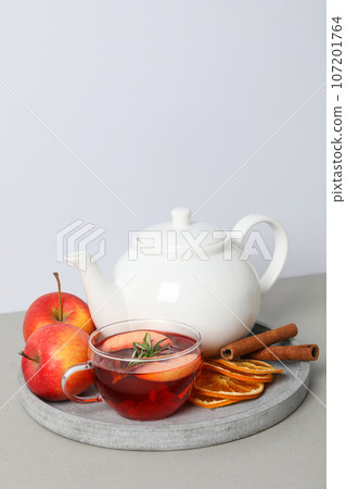 Concept of delicious hot drink - tea, berry - fruit tea 107201764