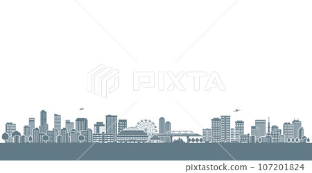 Vector illustration that expresses the cityscape with shadows 107201824