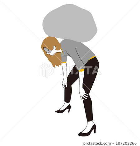 A woman kneeling carrying a stone on her back A woman kneeling carrying a stone on her back 107202266