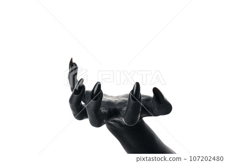 PNG, black painted hands, isolated on white background. 107202480