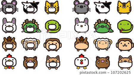 Illustration of the zodiac (face) Illustration of the zodiac (face) 107202625