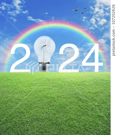 Happy new year 2024 ecological cover concept Happy new year 2024 ecological cover concept 107202626