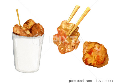 手繪水彩炸雞插畫集 手繪水彩炸雞插畫集 107202754