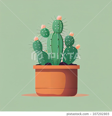Cactus Icon, Prickly Cacti in Flower Pot, Desert Plant Flat Icon, Succulent Houseplant Cactus Icon, Prickly Cacti in Flower Pot, Desert Plant Flat Icon, Succulent Houseplant 107202803