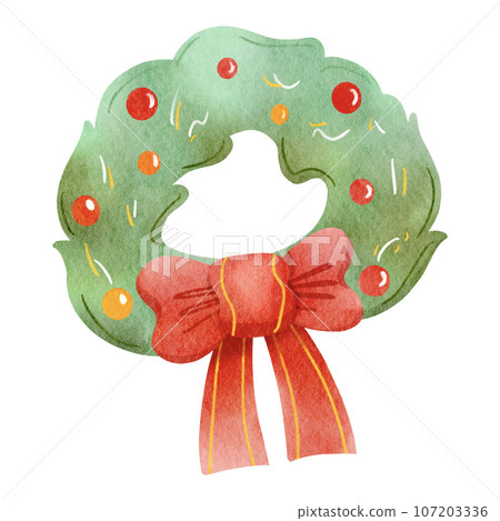 Watercolor Christmas Wreath Watercolor Christmas Wreath 107203336