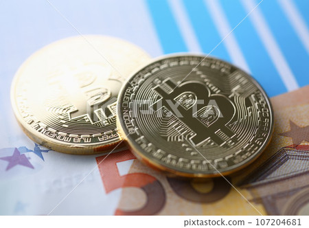 The coin of crypto currency bitcoin The coin of crypto currency bitcoin 107204681