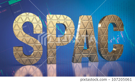 The gold spac on chart for business concept 3d rendering 107205061